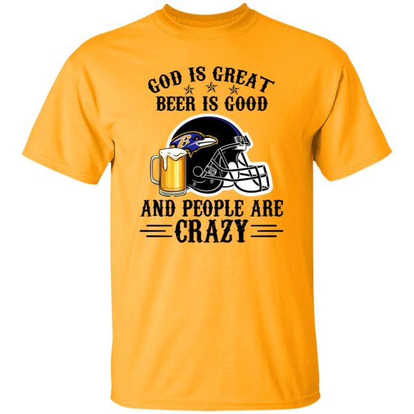 Atlanta Falcons God is Great Beer is Good And People Are Crazy Football NFL Shirt