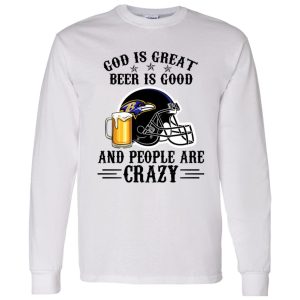 Atlanta Falcons God is Great Beer is Good And People Are Crazy Football NFL Shirt