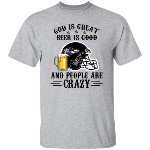 Atlanta Falcons God is Great Beer is Good And People Are Crazy Football NFL Shirt