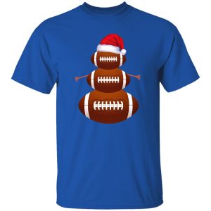 American Football Snowman Shirt, Football Snowman With Santa Hat Shirt