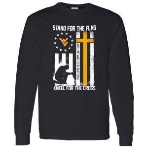 Stand For The Flag Kneel For The Cross Mountaineer Nation Flag Shirt