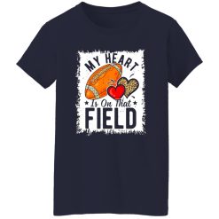 My Heart Is On That Field Football Leopard Heart Shirt