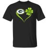 Irish St Patrick Day Shamrock Heart Football Team Green Bay Packer Shirt