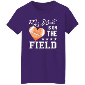 Football Mom Shirt, My Heart Is On The Field Shirt