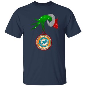 Grinch Hand Holding Miami Dolphins Christmas Shirt