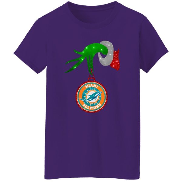 Grinch Hand Holding Miami Dolphins Christmas Shirt