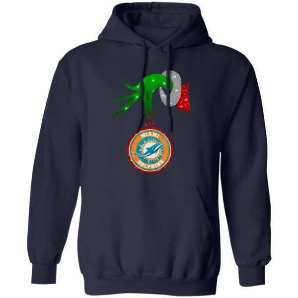 Grinch Hand Holding Miami Dolphins Christmas Shirt