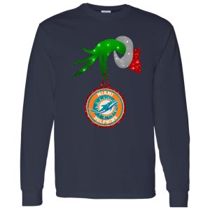 Grinch Hand Holding Miami Dolphins Christmas Shirt