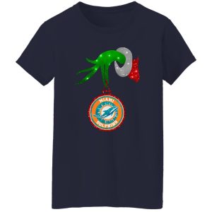 Grinch Hand Holding Miami Dolphins Christmas Shirt