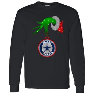 Grinch Hand Holding Dallas Cowboys Christmas Shirt