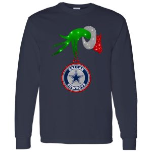 Grinch Hand Holding Dallas Cowboys Christmas Shirt