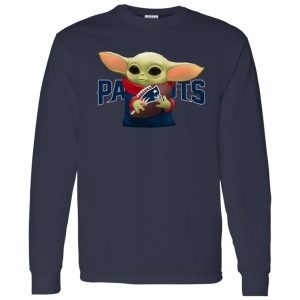 Baby Yoda Holding New England Patriots Shirt