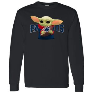 Baby Yoda Holding New England Patriots Shirt