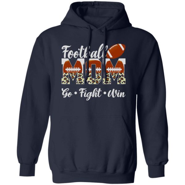 Football Mom Shirt, Football Mom Go Fight Win Leopard Shirt