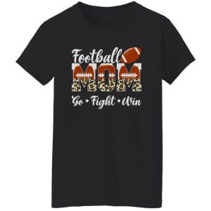 Football Mom Shirt, Football Mom Go Fight Win Leopard Shirt