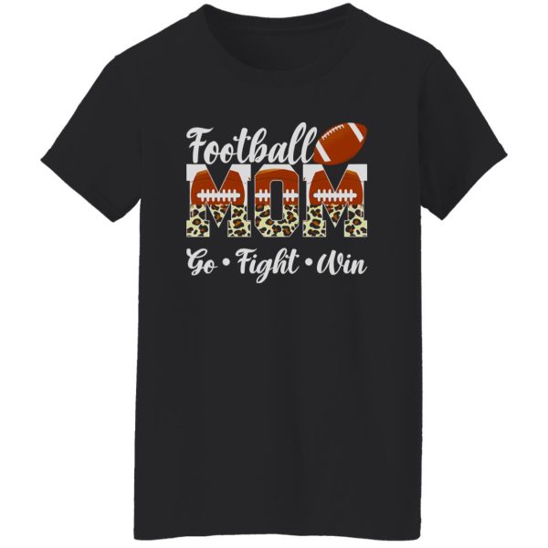 Football Mom Shirt, Football Mom Go Fight Win Leopard Shirt