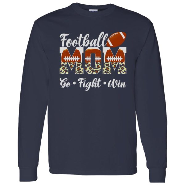 Football Mom Shirt, Football Mom Go Fight Win Leopard Shirt