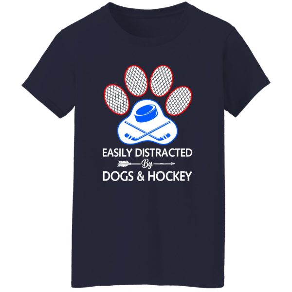 Easily Distracted By Dogs And Hockey Shirt