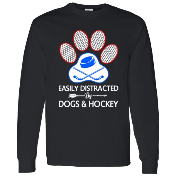 Easily Distracted By Dogs And Hockey Shirt