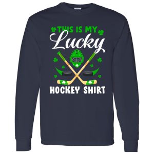 This is My Lucky Hockey Shirt Green Shamrocks for Hockey Player Shirt