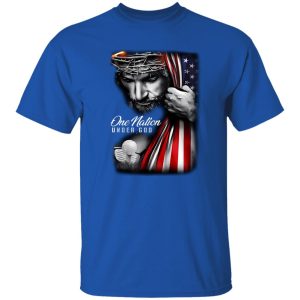 Hockey One Nation Under God American Flag Jesus Shirt