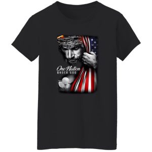 Hockey One Nation Under God American Flag Jesus Shirt