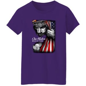 Hockey One Nation Under God American Flag Jesus Shirt