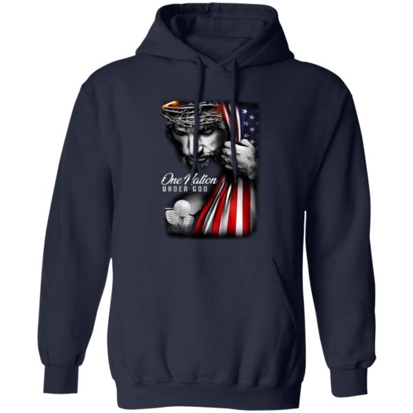 Hockey One Nation Under God American Flag Jesus Shirt