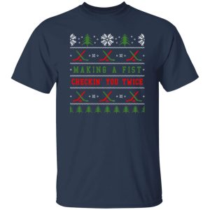 Making A First Checkin’ You Twice Ugly Christmas for Hockey Lover Shirt