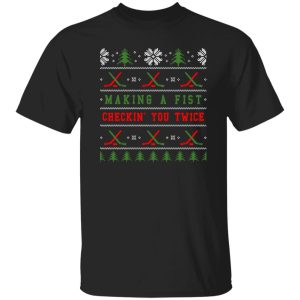 Making A First Checkin’ You Twice Ugly Christmas for Hockey Lover Shirt