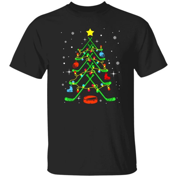 Ice Hockey Stick Christmas Tree Shirt