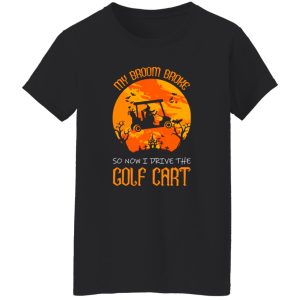 Golf Cart Witch Graphic Halloween Shirt