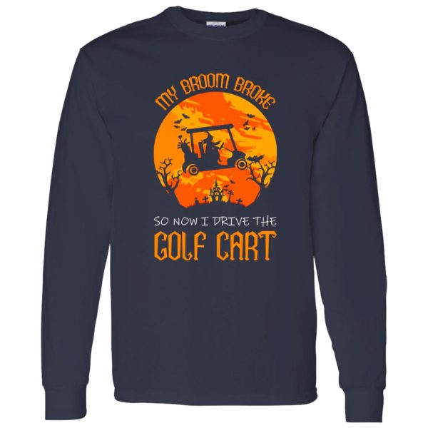 Golf Cart Witch Graphic Halloween Shirt