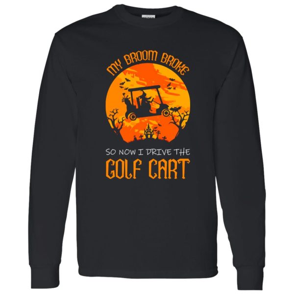 Golf Cart Witch Graphic Halloween Shirt