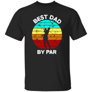 Best Dad By Par Vintage Sunset Golf Shirt