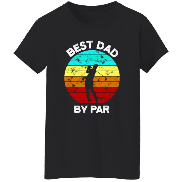 Best Dad By Par Vintage Sunset Golf Shirt