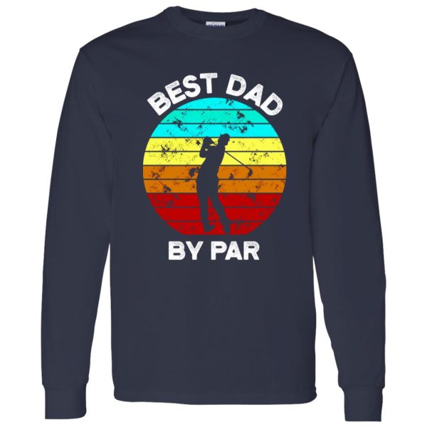 Best Dad By Par Vintage Sunset Golf Shirt