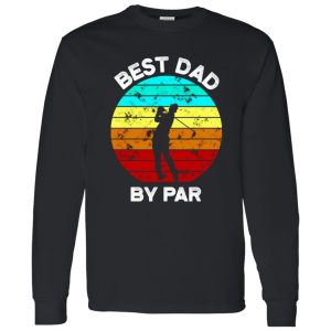 Best Dad By Par Vintage Sunset Golf Shirt