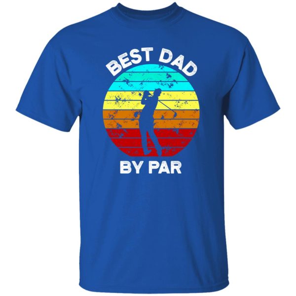 Best Dad By Par Vintage Sunset Golf Shirt