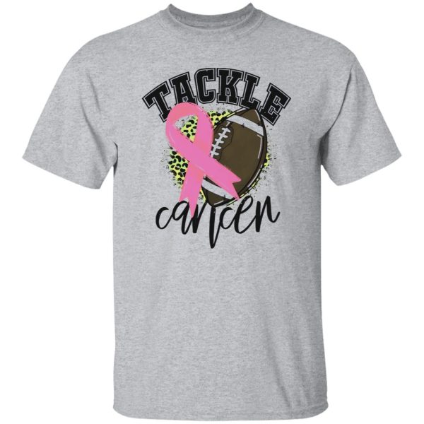 Breast Cancer Warrior Football Shirt, Tackle Cancer Leopard Shirt