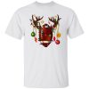 Football Ball With Reindeer Horns American Football Christmas Shirt