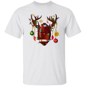 Football Ball With Reindeer Horns American Football Christmas Shirt