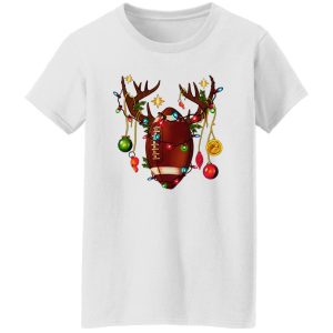 Football Ball With Reindeer Horns American Football Christmas Shirt