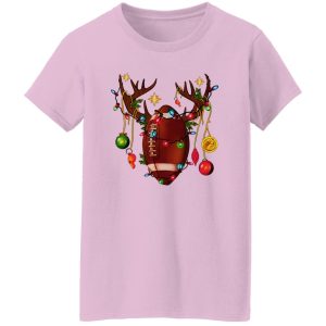 Football Ball With Reindeer Horns American Football Christmas Shirt