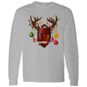 Football Ball With Reindeer Horns American Football Christmas Shirt