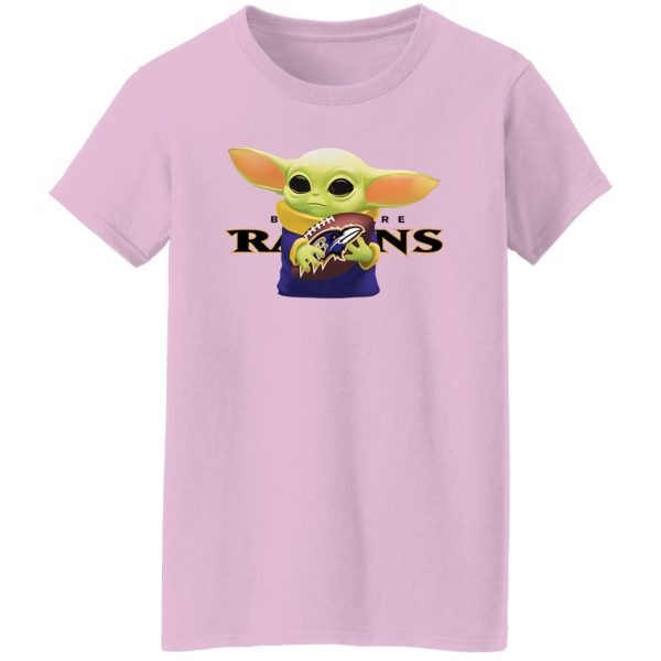 Baby Yoda Holding Baltimore Ravens Shirt