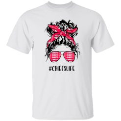 Chiefs Life Kansas City Chiefs Messy Bun Girl With Headband And Glasses for Shirt