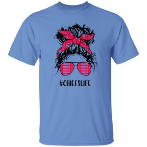 Chiefs Life Kansas City Chiefs Messy Bun Girl With Headband And Glasses for Shirt