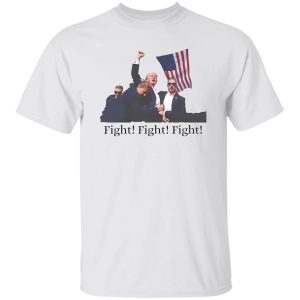 Trump Fight T-Shirt – Political Shirt Gift for Him Her American Flag Patriotic Fist Raised President 2024 Shirt