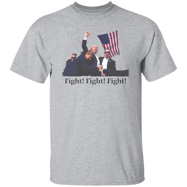 Trump Fight T-Shirt – Political Shirt Gift for Him Her American Flag Patriotic Fist Raised President 2024 Shirt